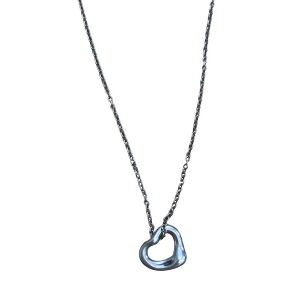 Tiffany & Co. Jewelry - TIFFANY&CO. Silver 925 Elsa Peretti Open Small Heart Pendant Necklace